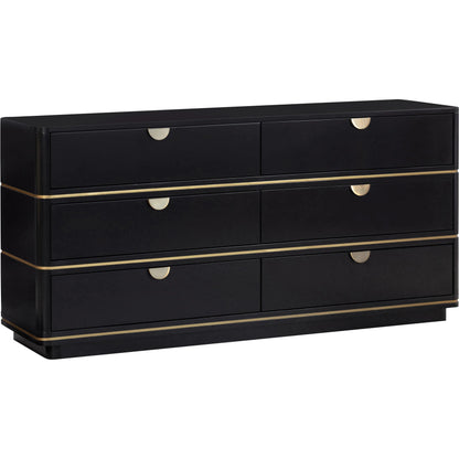 Julieta 6 Drawer Dresser by TOV Furniture. Made from acacia, mdf, plastic in a modern style.