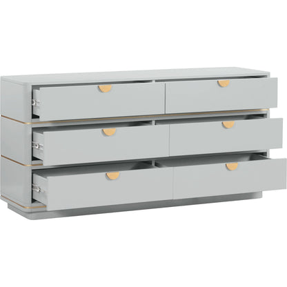 Julieta 6 Drawer Dresser by TOV Furniture. Made from acacia, mdf, plastic in a modern style.