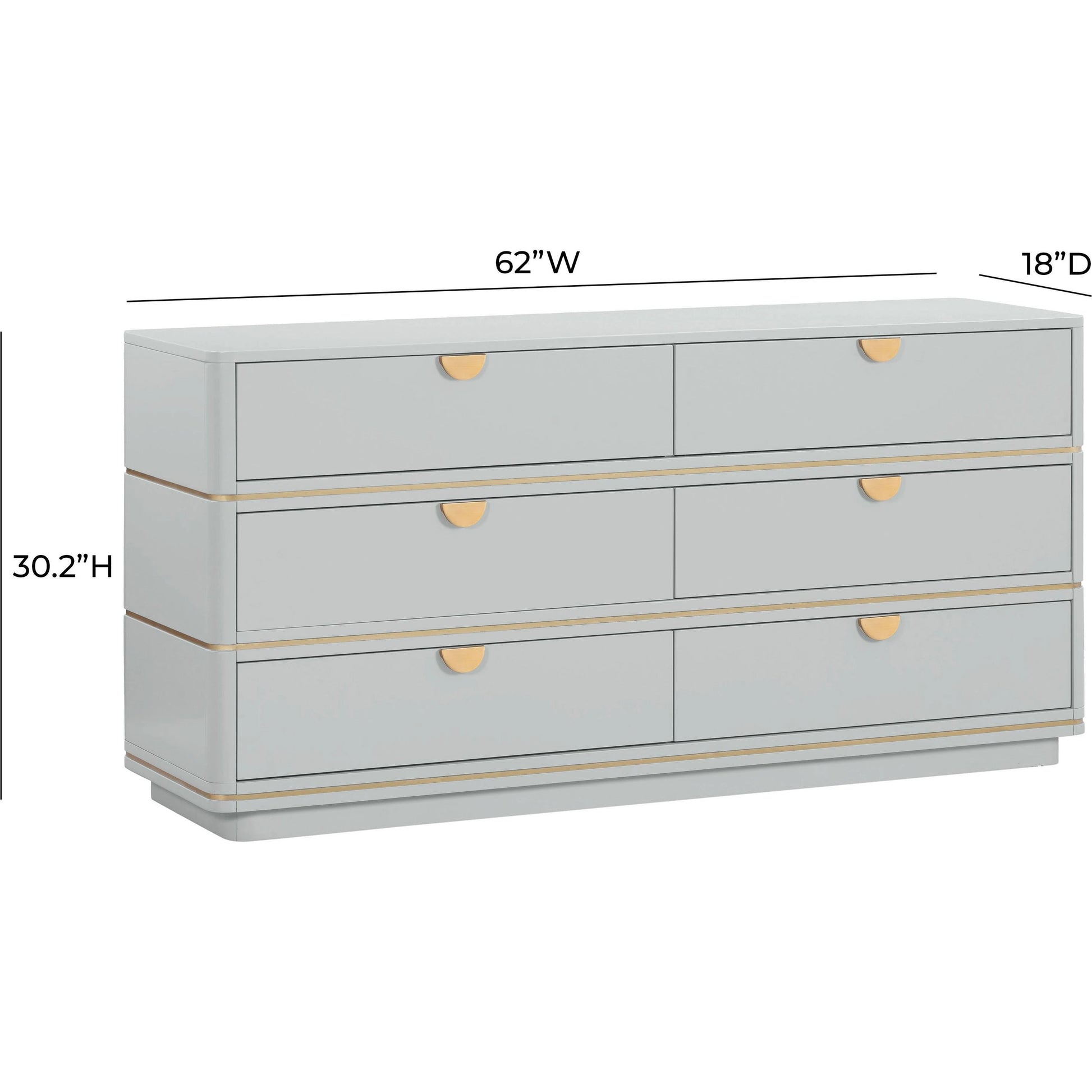 Julieta 6 Drawer Dresser by TOV Furniture. Made from acacia, mdf, plastic in a modern style.