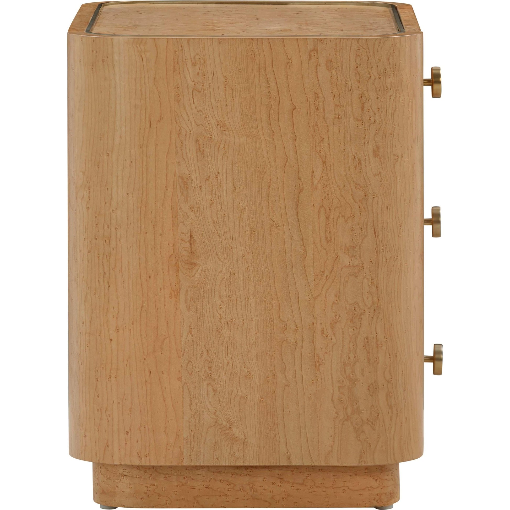 Abigail Natural Acacia Nightstand by TOV Furniture in natural. Made from mdf, pine, plywood, veneer in a modern style.