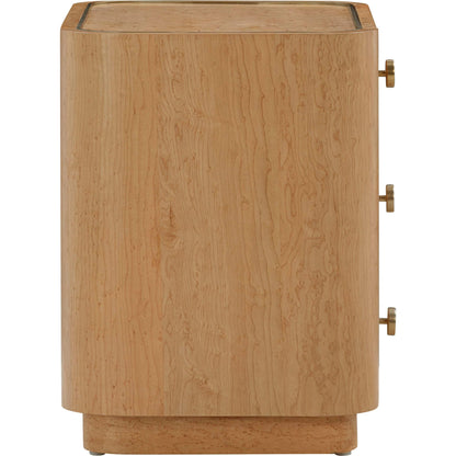 Abigail Natural Acacia Nightstand by TOV Furniture in natural. Made from mdf, pine, plywood, veneer in a modern style.