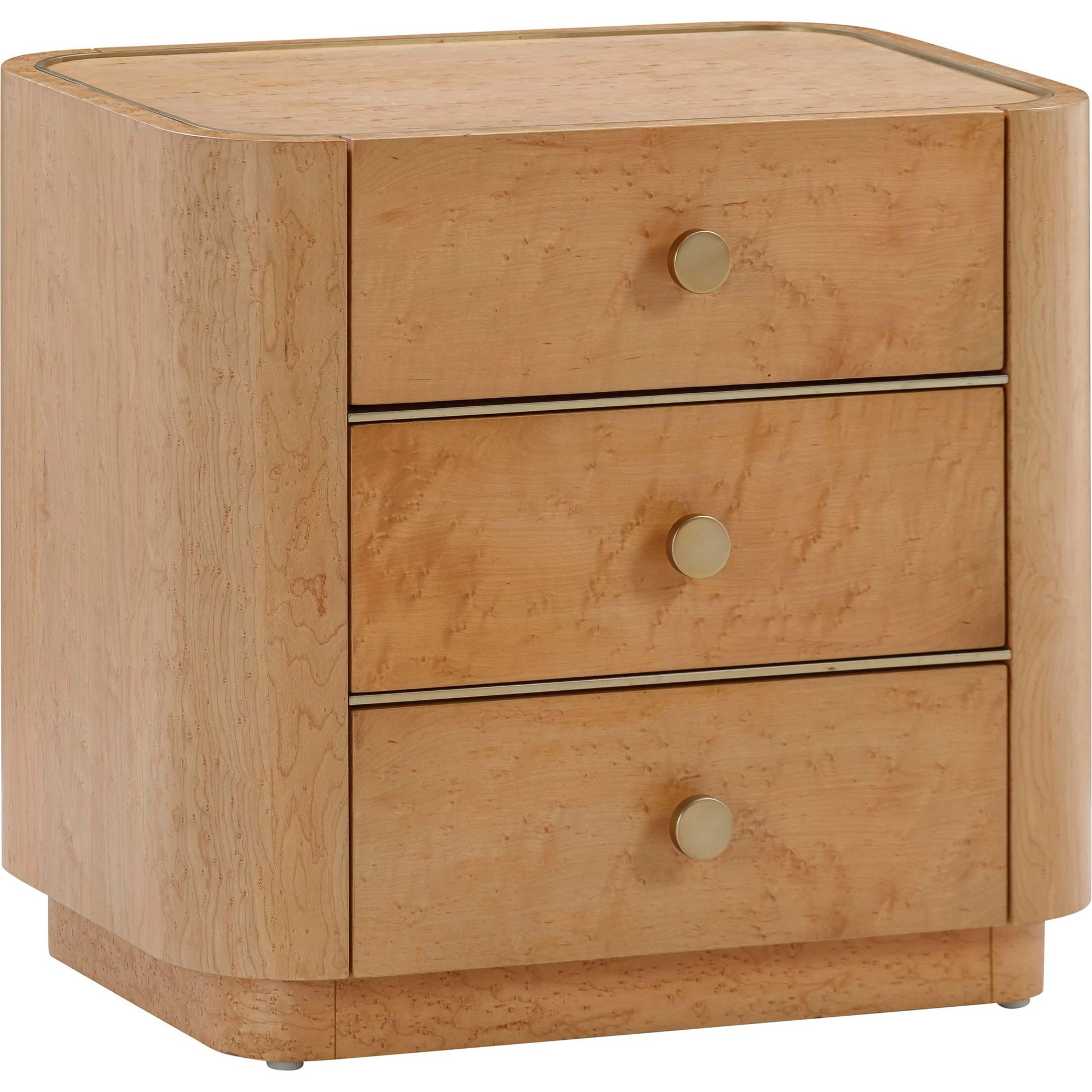 Abigail Natural Acacia Nightstand by TOV Furniture in natural. Made from mdf, pine, plywood, veneer in a modern style.