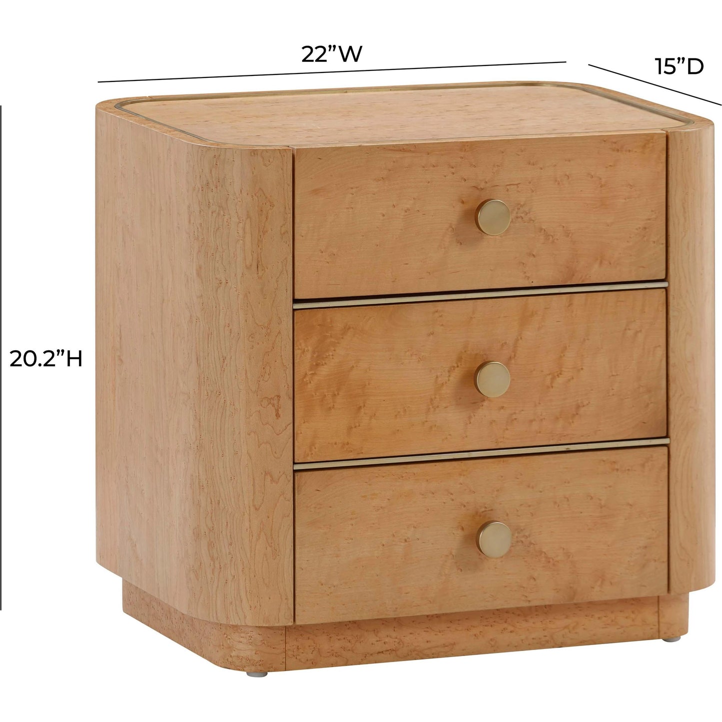 007 SI-2107221 | Closeup | Abigail Natural Acacia Nightstand by TOV Furniture in natural. Made from mdf, pine, plywood, veneer in a modern style.