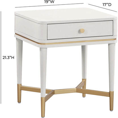 Julieta Nightstand by TOV Furniture. Made from acacia, iron, mdf, plastic in a modern style.
