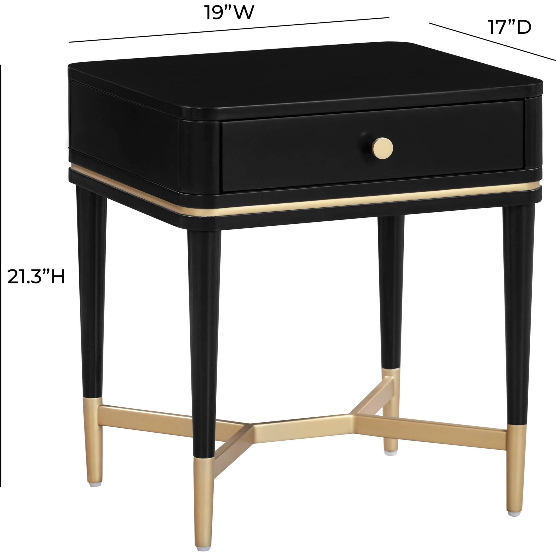 Julieta Nightstand by TOV Furniture. Made from acacia, iron, mdf, plastic in a modern style.