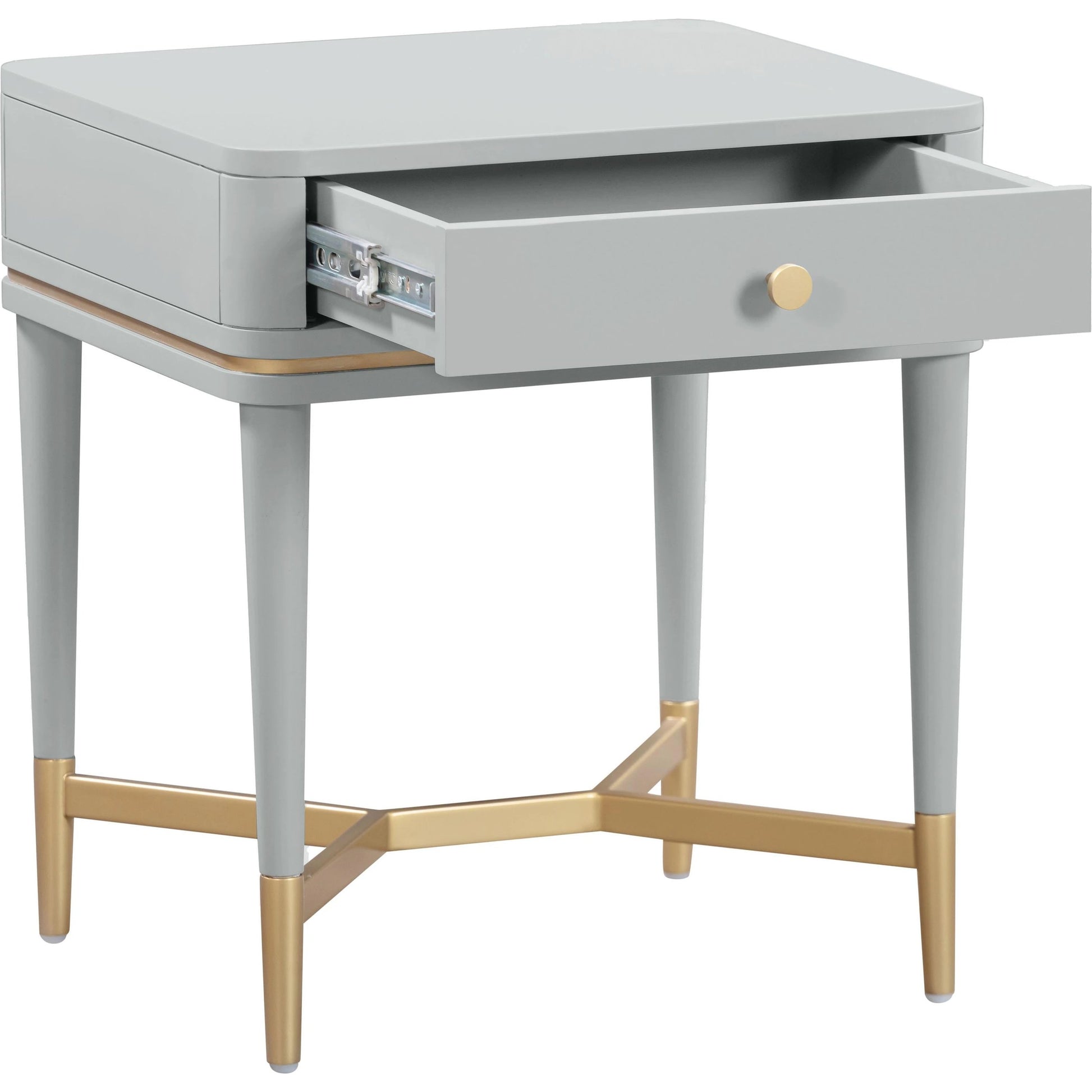 Julieta Nightstand by TOV Furniture. Made from acacia, iron, mdf, plastic in a modern style.