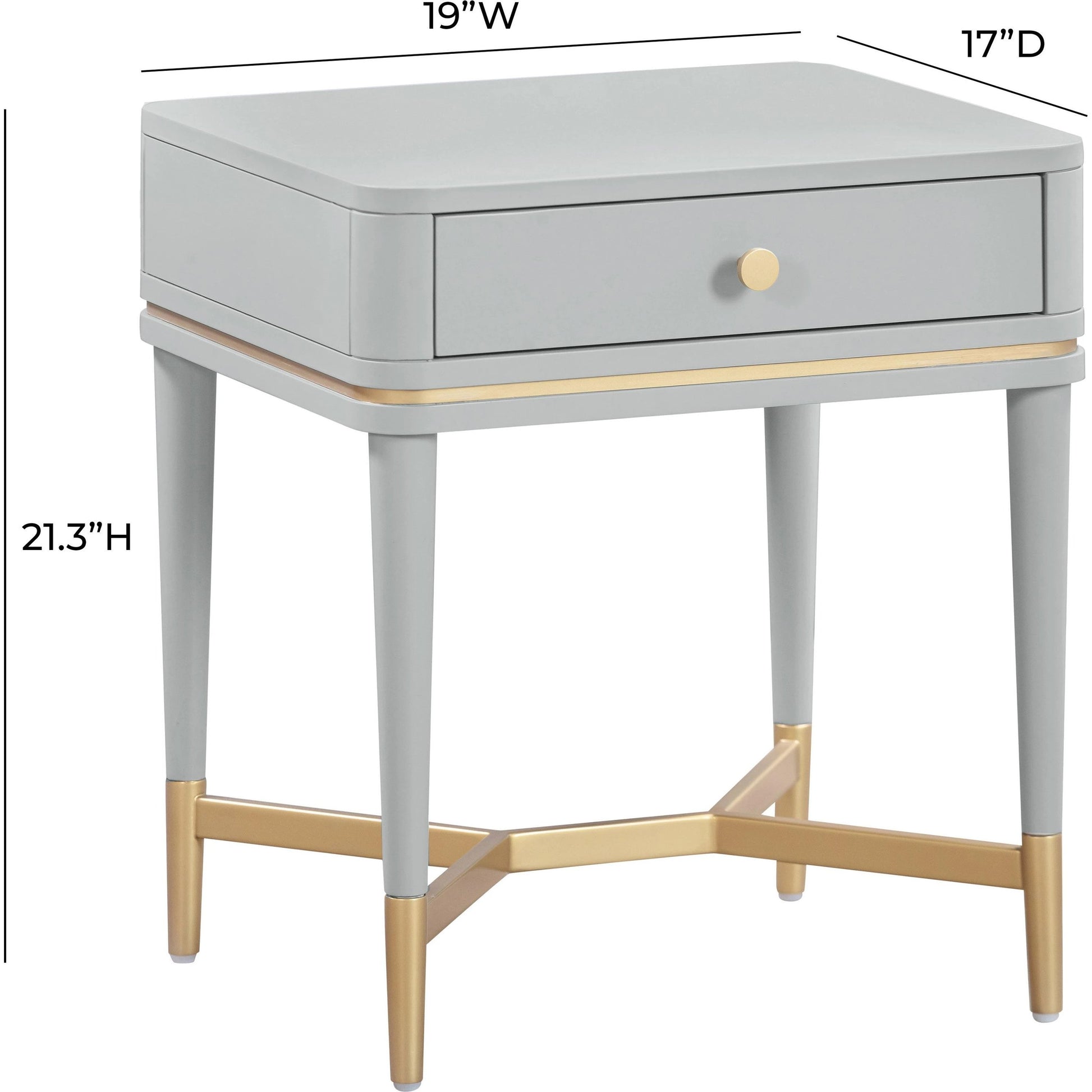 Julieta Nightstand by TOV Furniture. Made from acacia, iron, mdf, plastic in a modern style.