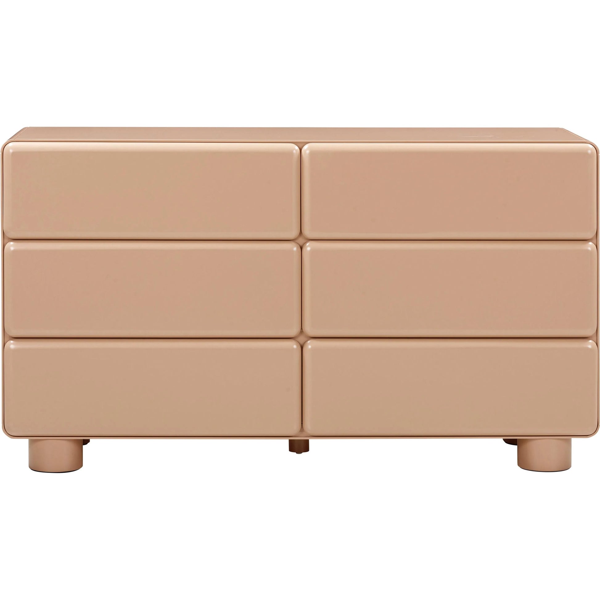 Tammy 6-Drawer Dresser by TOV Furniture in white. Made from mdf, rubberwood in a unique style.