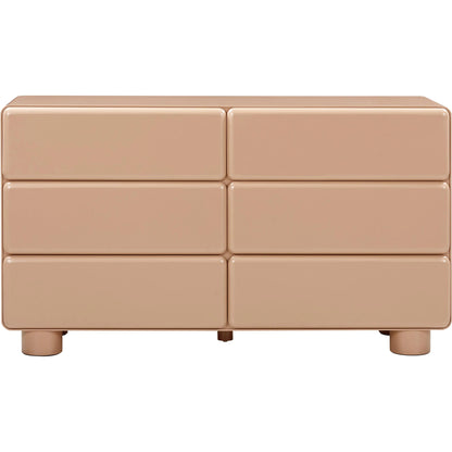 Tammy 6-Drawer Dresser by TOV Furniture in white. Made from mdf, rubberwood in a unique style.
