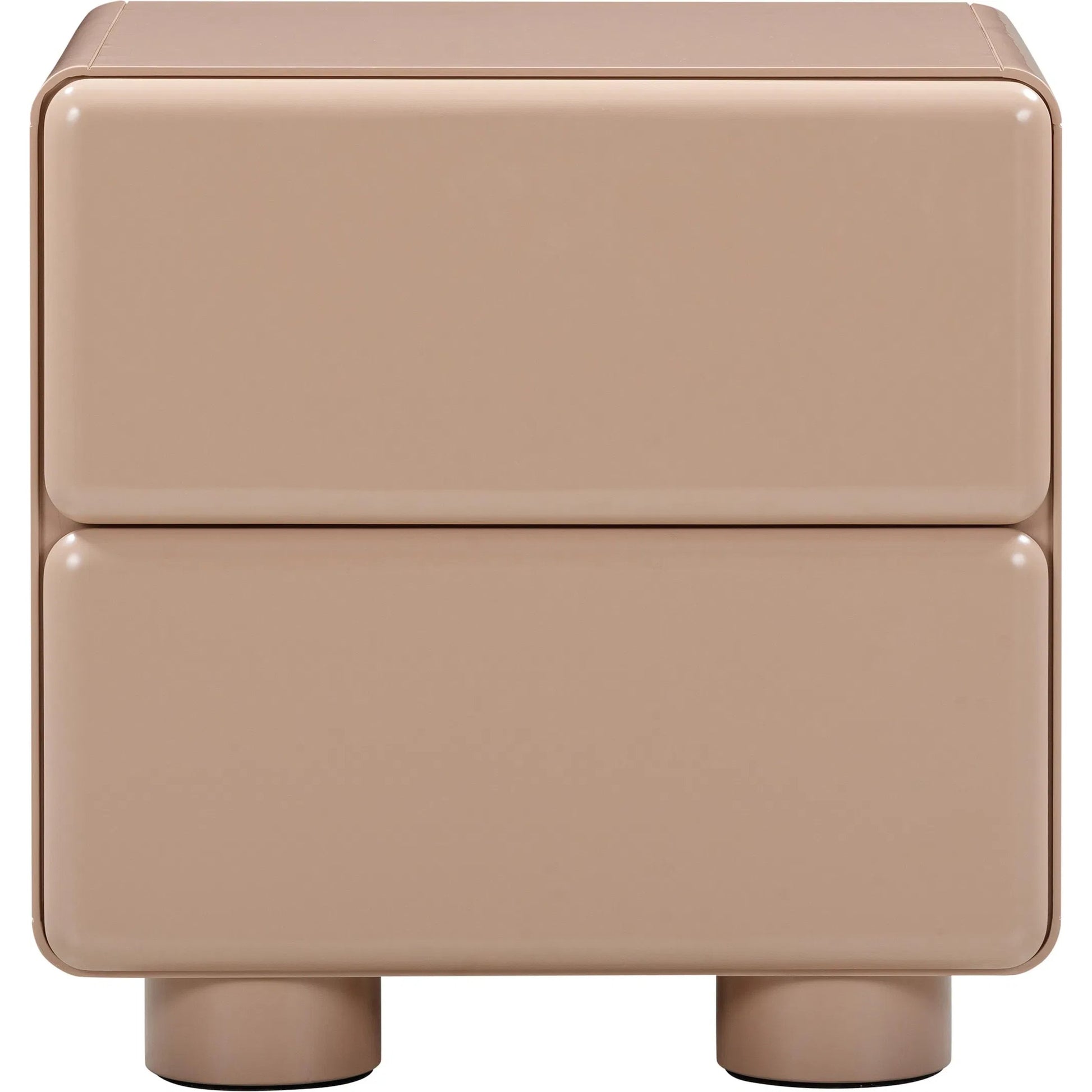 Tammy Nightstand by TOV Furniture in taupe. Made from mdf, rubberwood in a unique style.