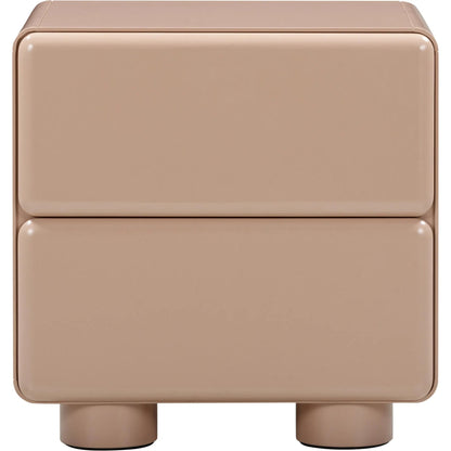 Tammy Nightstand by TOV Furniture in taupe. Made from mdf, rubberwood in a unique style.
