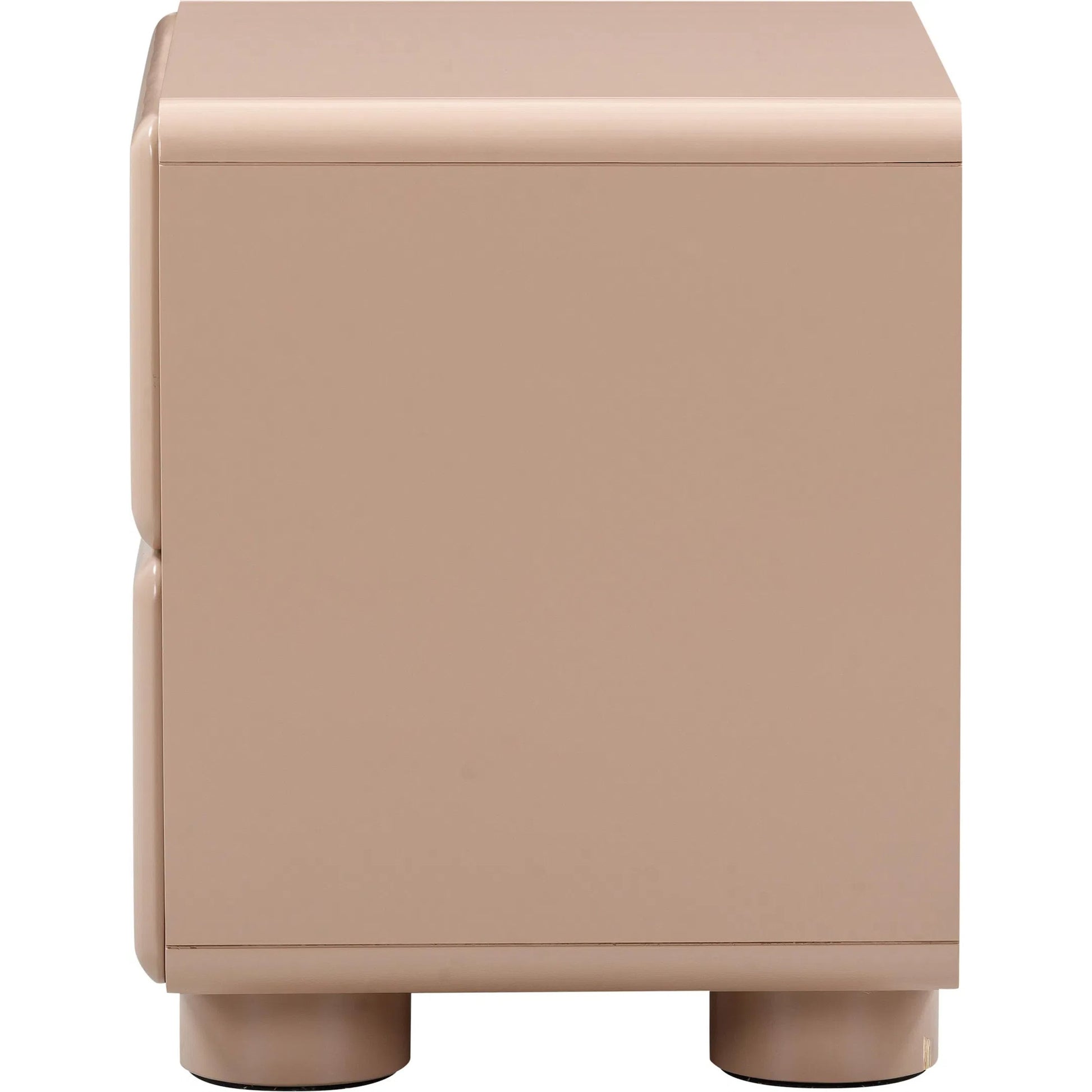 Tammy Nightstand by TOV Furniture in taupe. Made from mdf, rubberwood in a unique style.