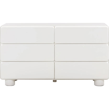 Tammy 6-Drawer Dresser by TOV Furniture in white. Made from mdf, rubberwood in a unique style.