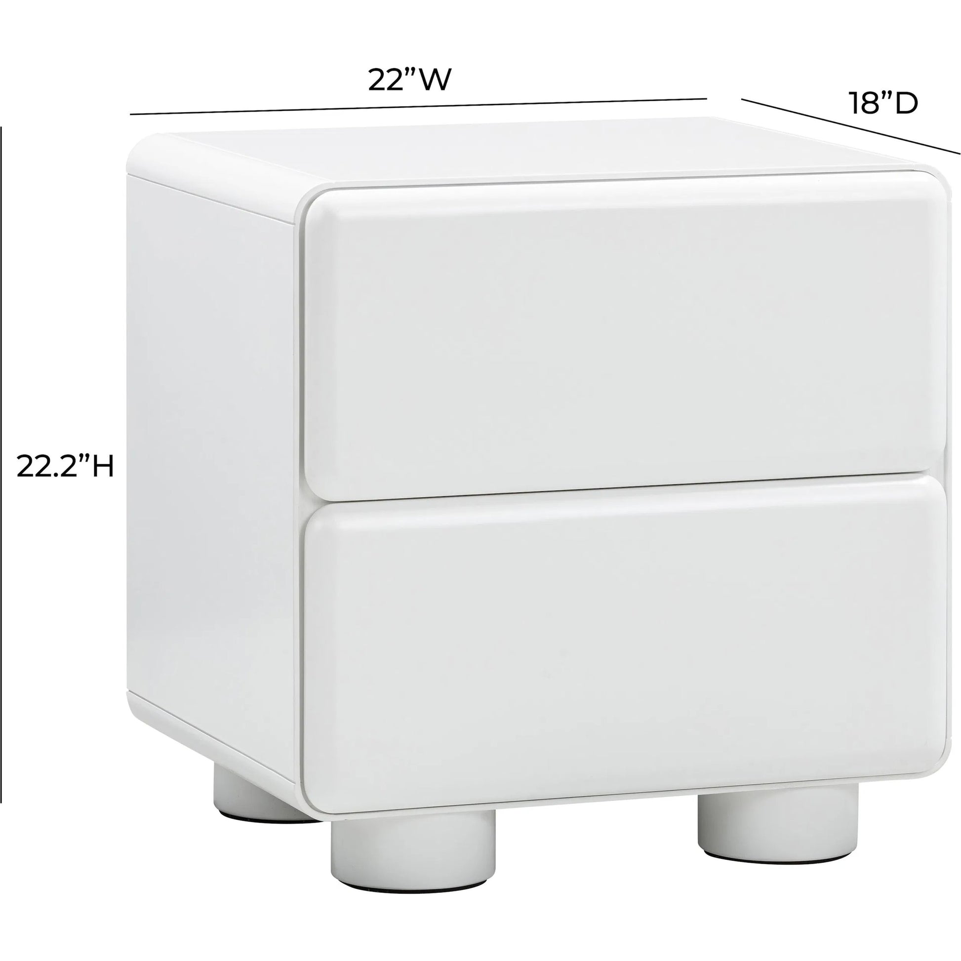 Tammy Nightstand by TOV Furniture in taupe. Made from mdf, rubberwood in a unique style.