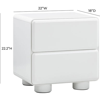 Tammy Nightstand by TOV Furniture in taupe. Made from mdf, rubberwood in a unique style.
