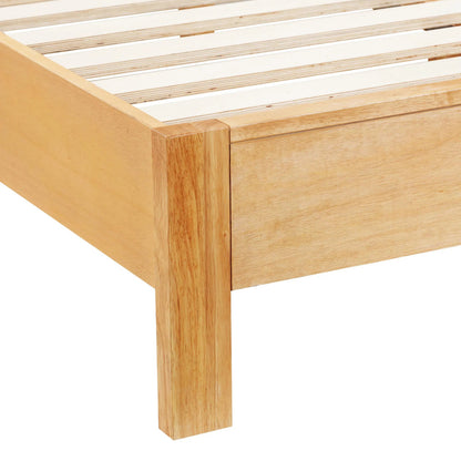 Grappa Natural Wood & Rattan Bed by TOV Furniture in natural. Made from mdf, raffia, veneer, wood in a transitional style.
