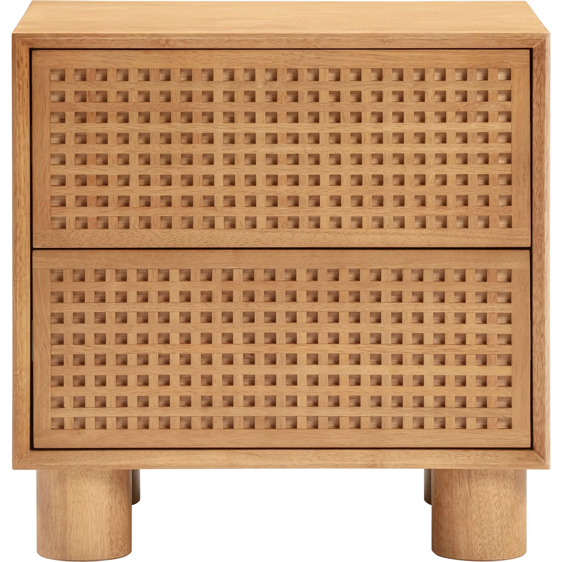 Miles Nightstand by TOV Furniture in natural. Made from mdf, veneer, wood in a transitional style.