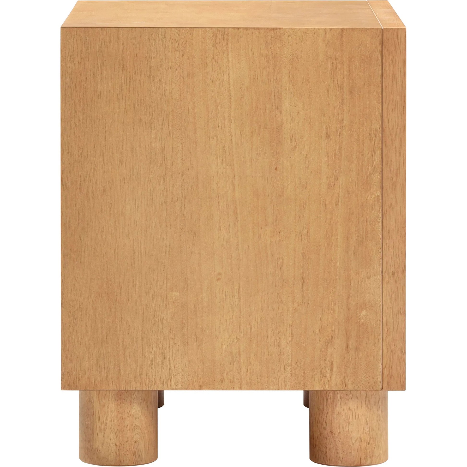 Miles Nightstand by TOV Furniture in natural. Made from mdf, veneer, wood in a transitional style.