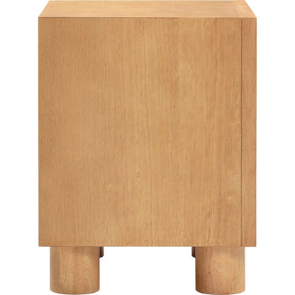 Miles Nightstand by TOV Furniture in natural. Made from mdf, veneer, wood in a transitional style.
