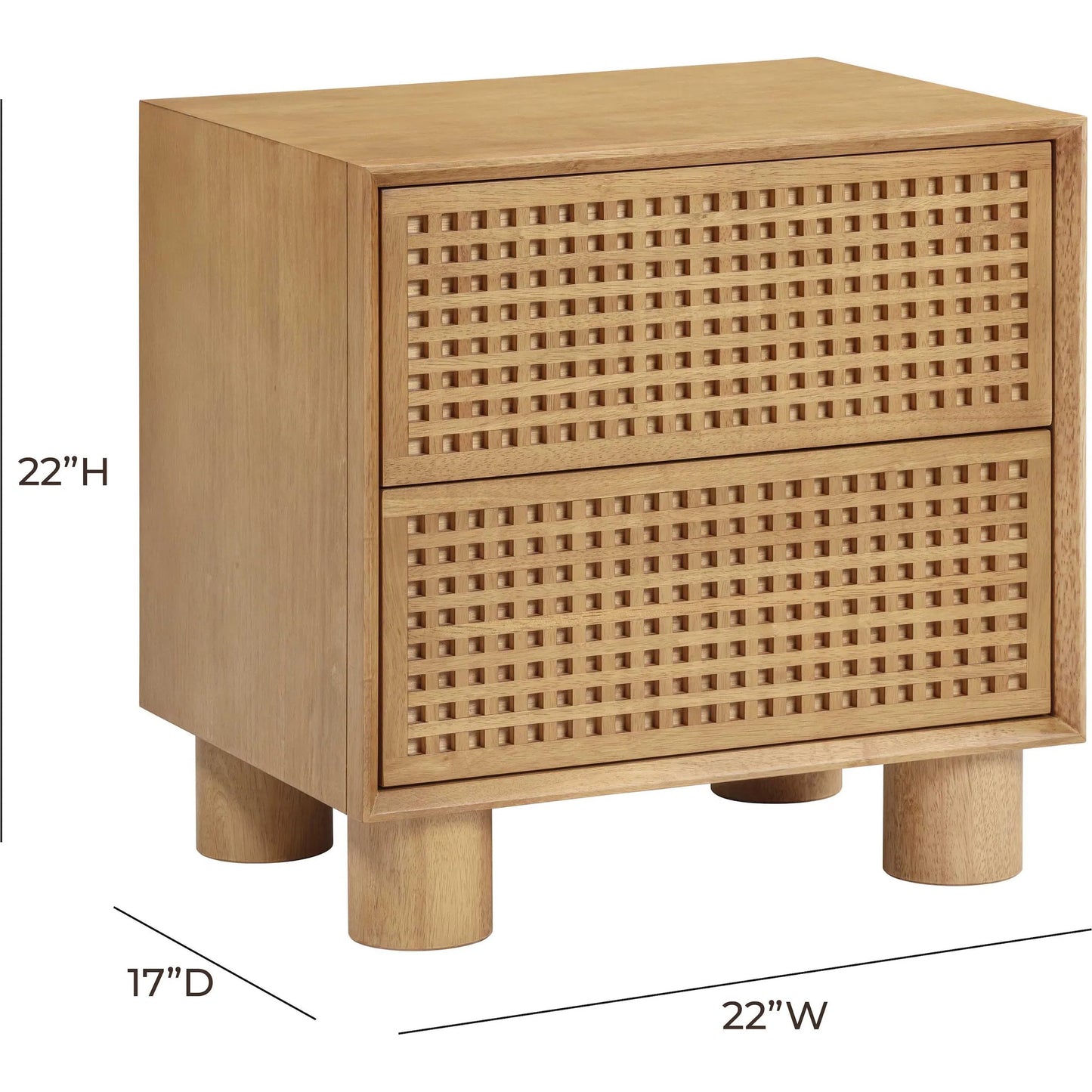 006 SI-2248366 | Additional Silo | Miles Nightstand by TOV Furniture in natural. Made from mdf, veneer, wood in a transitional style.