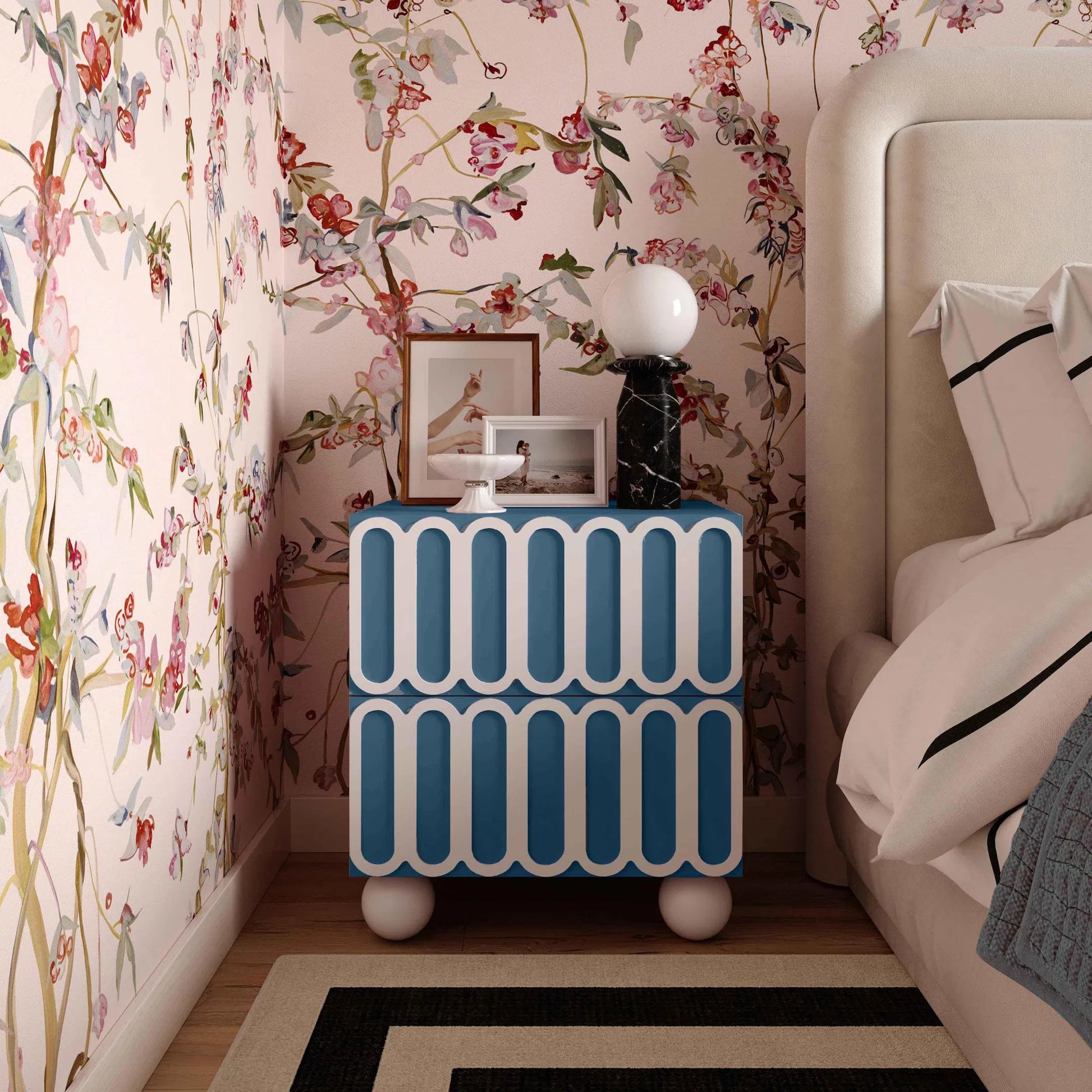 Tori Motif Nightstand by TOV Furniture. Made from unique in a eclectic & global style.