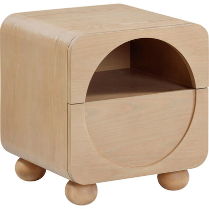 Moonrise Ash Nightstand by TOV Furniture in natural. Made from mdf, plywood, veneer, wood in a transitional style.