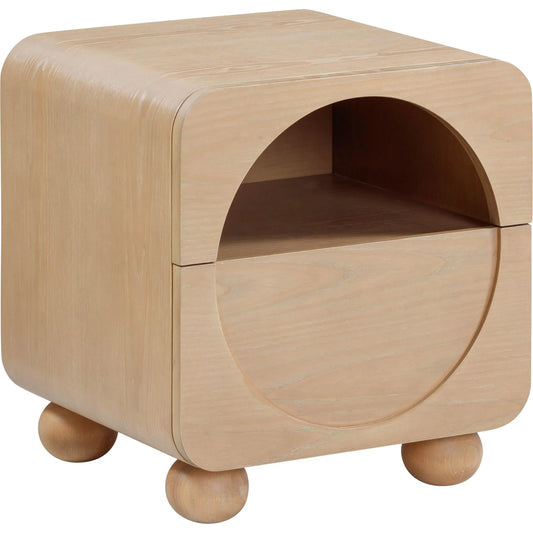 Moonrise Ash Nightstand by TOV Furniture in natural. Made from mdf, plywood, veneer, wood in a unique style.