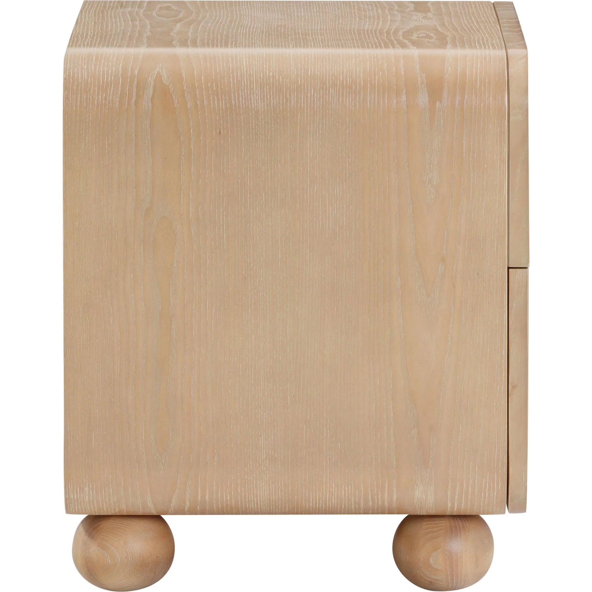 Moonrise Ash Nightstand by TOV Furniture in natural. Made from mdf, plywood, veneer, wood in a transitional style.