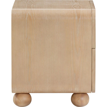 Moonrise Ash Nightstand by TOV Furniture in natural. Made from mdf, plywood, veneer, wood in a transitional style.