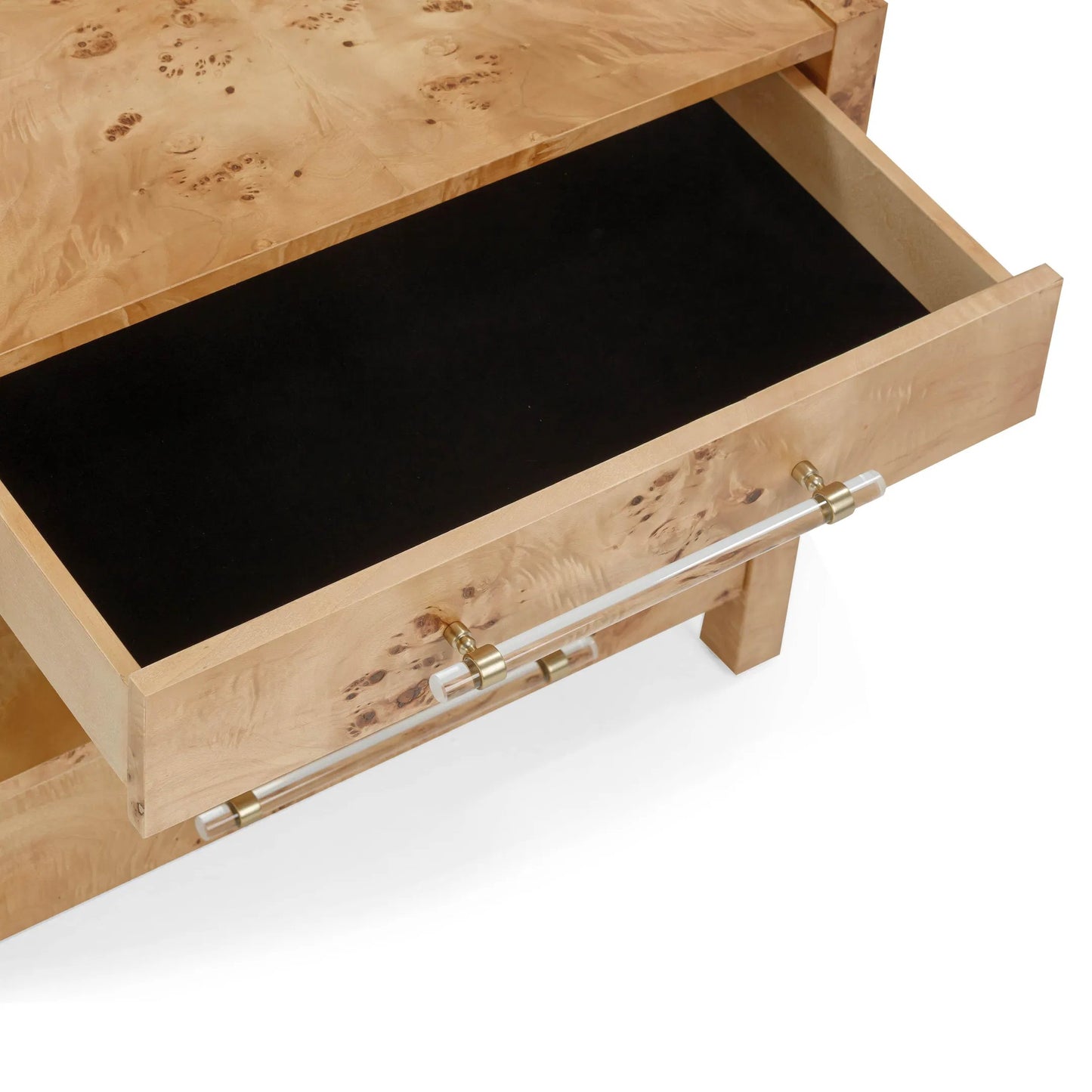 047 SI-2356269 | Closeup | Brandyss Burl Nightstand by TOV Furniture. Made from unique in a modern style.