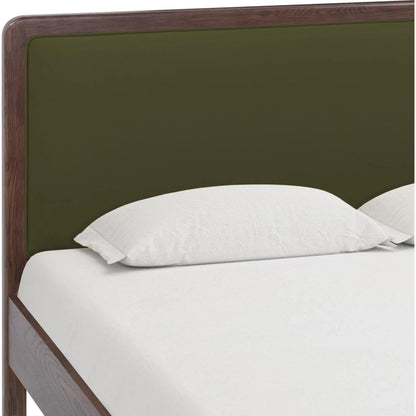 Hella Velvet Bed by TOV Furniture. Made from velvet, veneer, wood in a eclectic & global style.