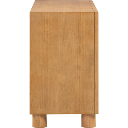 Miles Wood 6-Drawer Dresser by TOV Furniture in natural. Made from mdf, rubber wood in a rustic style.
