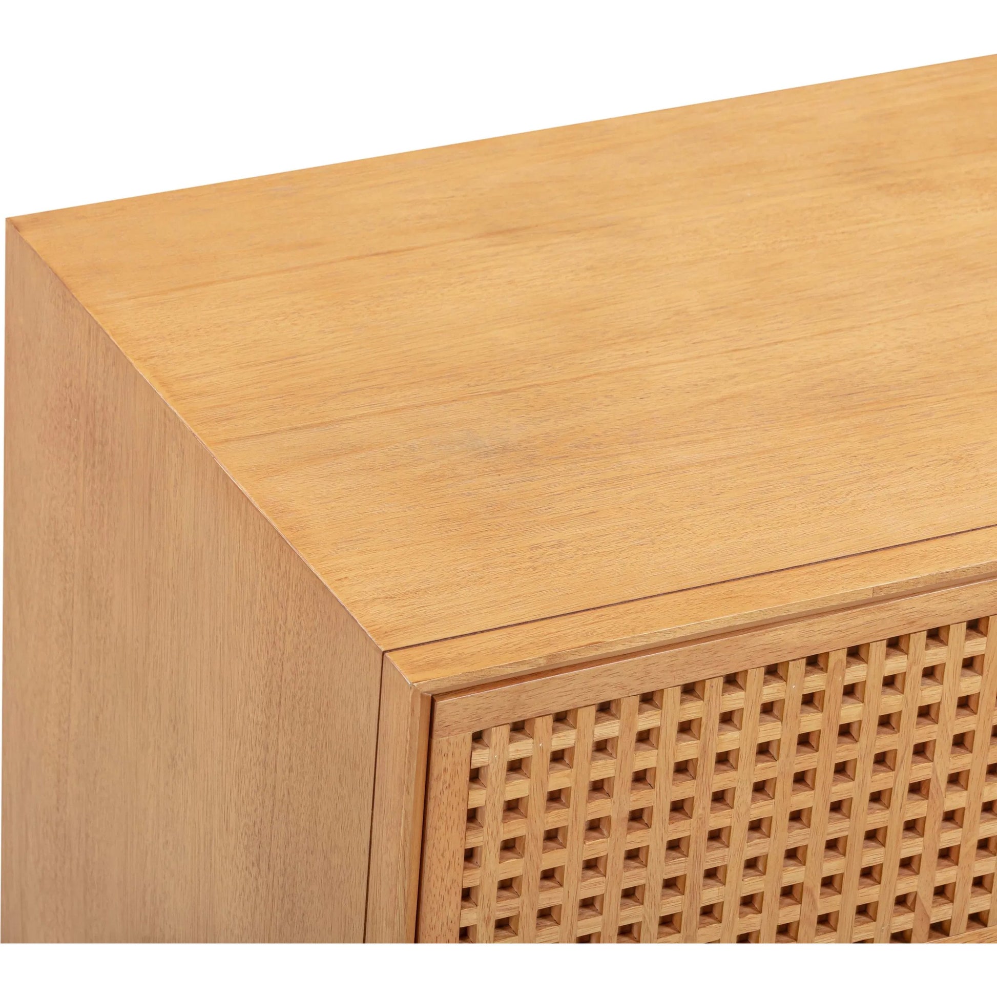 Miles Wood 6-Drawer Dresser by TOV Furniture in natural. Made from mdf, rubber wood in a rustic style.