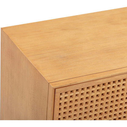 Miles Wood 6-Drawer Dresser by TOV Furniture in natural. Made from mdf, rubber wood in a rustic style.