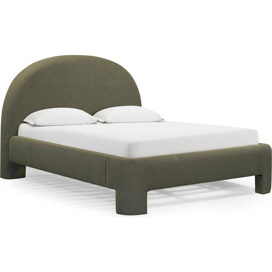 Orphea Bed by TOV Furniture. Made from boucle, pine, plywood in a eclectic & global style.