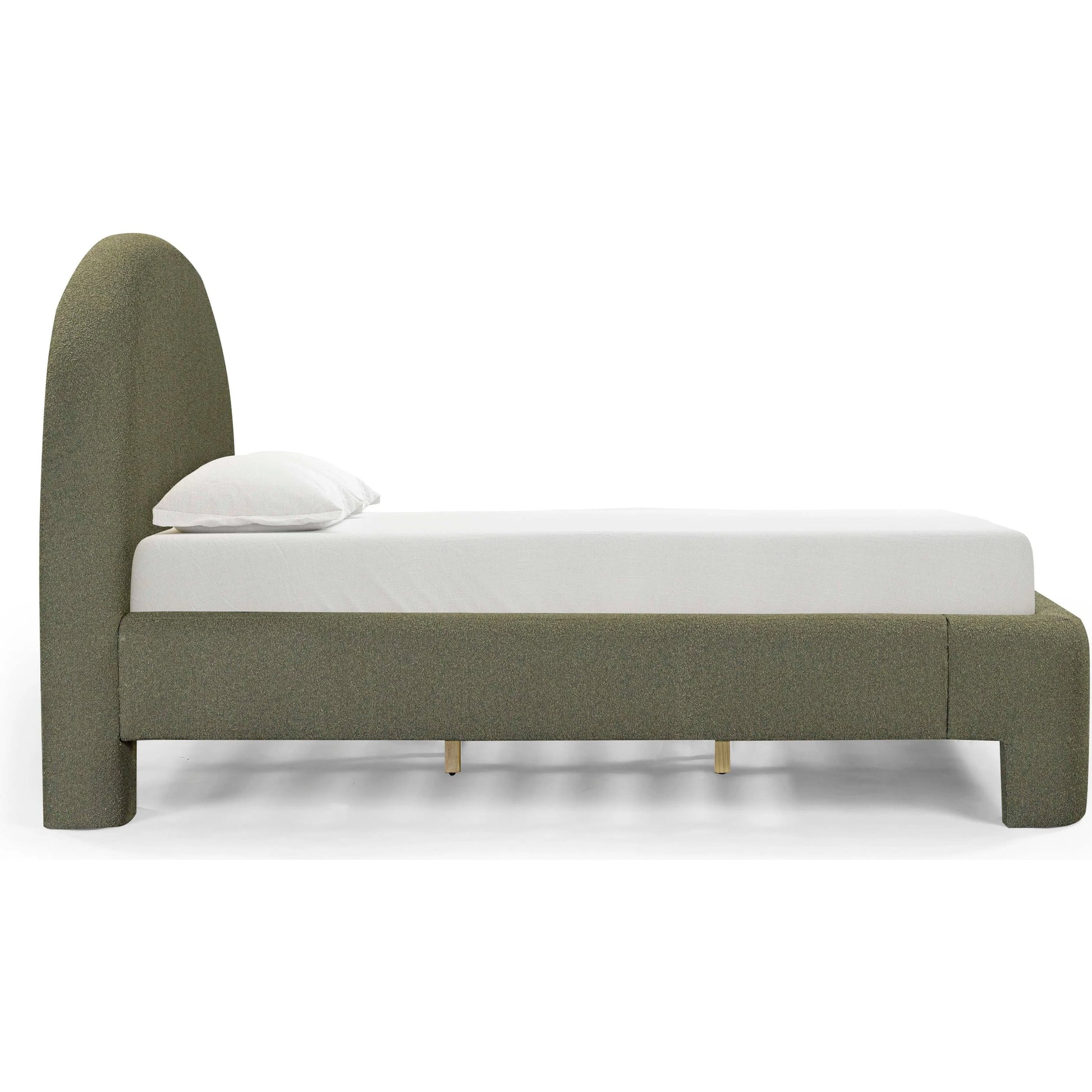 Orphea Bed by TOV Furniture. Made from boucle, pine, plywood in a eclectic & global style.