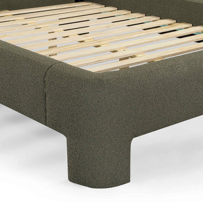 Orphea Bed by TOV Furniture. Made from boucle, pine, plywood in a eclectic & global style.