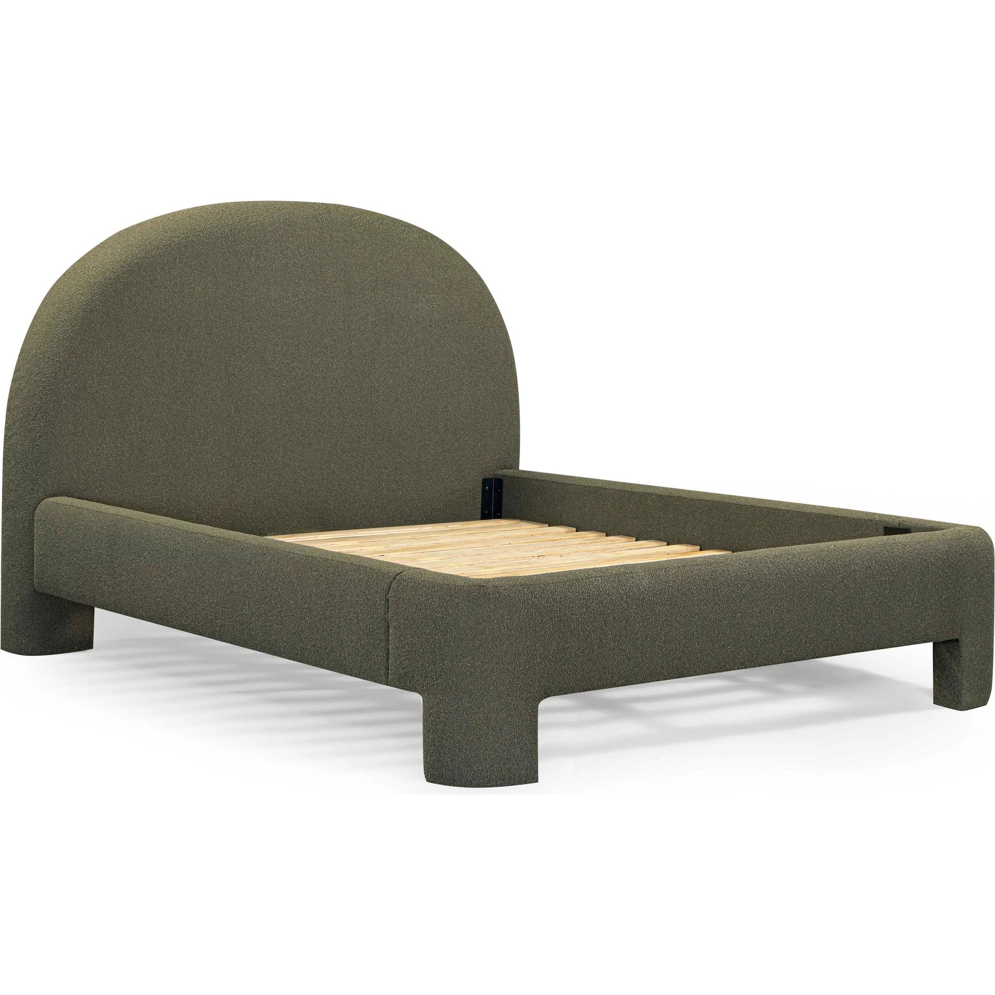 Orphea Bed by TOV Furniture. Made from boucle, pine, plywood in a eclectic & global style.