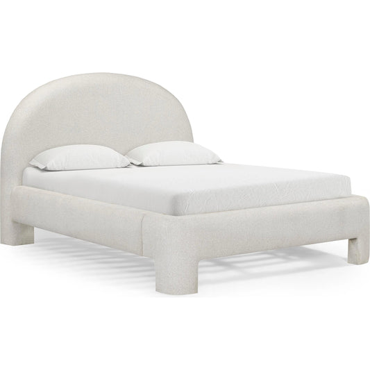 Orphea Bed by TOV Furniture. Made from boucle, pine, plywood in a eclectic & global style.