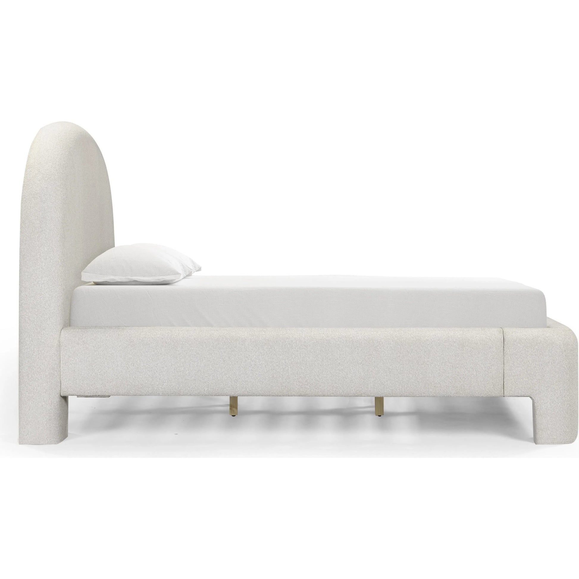 Orphea Bed by TOV Furniture. Made from boucle, pine, plywood in a eclectic & global style.