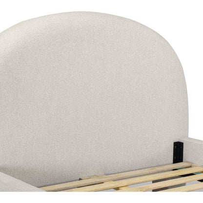 Orphea Bed by TOV Furniture. Made from boucle, pine, plywood in a eclectic & global style.