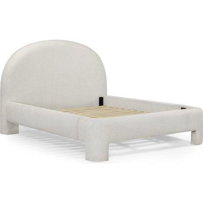 Orphea Bed by TOV Furniture. Made from boucle, pine, plywood in a eclectic & global style.