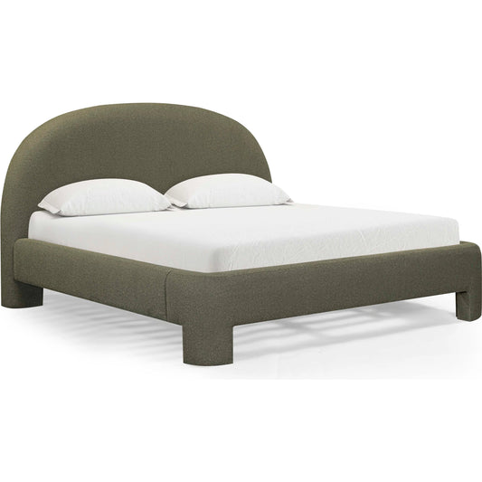 Orphea Bed by TOV Furniture. Made from boucle, pine, plywood in a eclectic & global style.