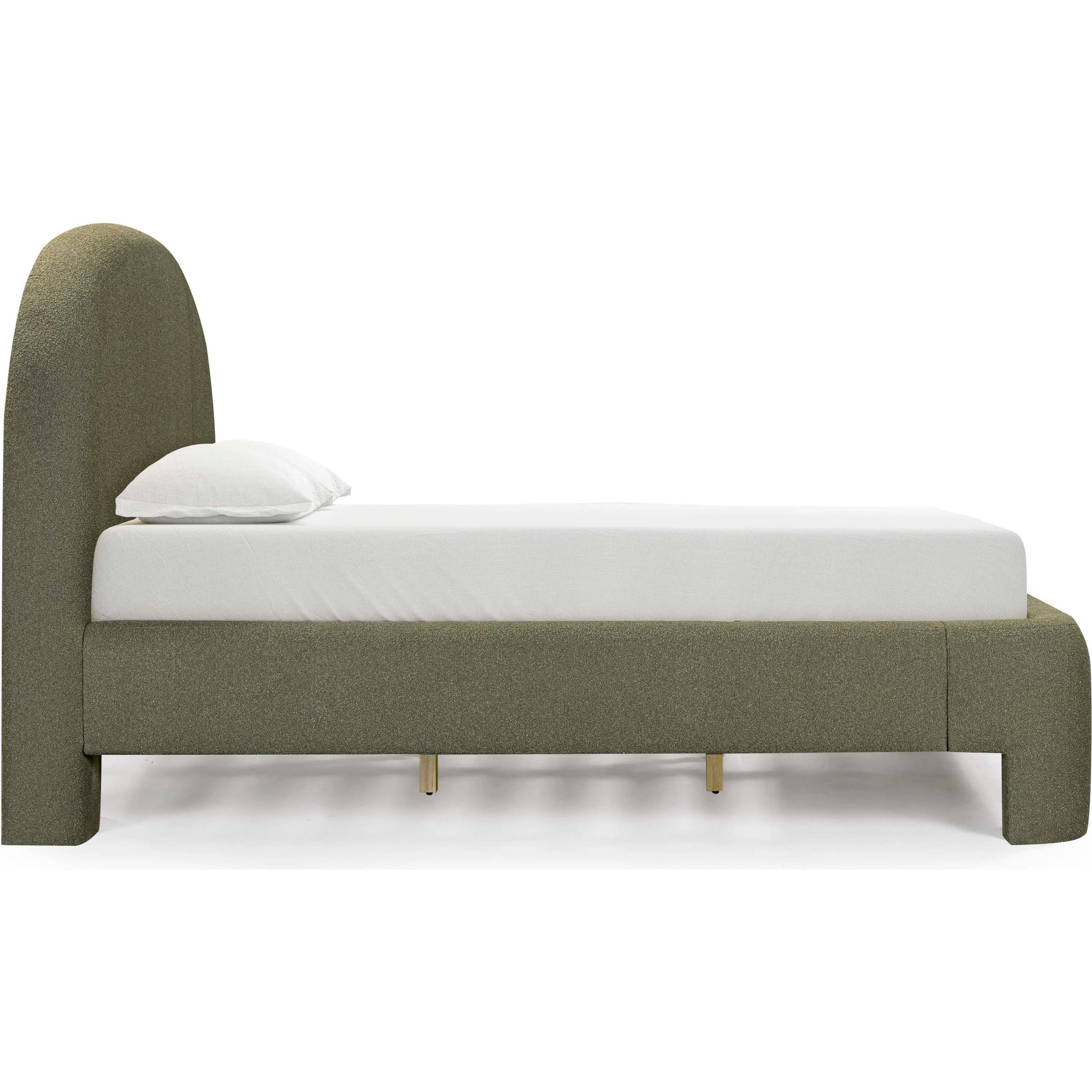 Orphea Bed by TOV Furniture. Made from boucle, pine, plywood in a eclectic & global style.