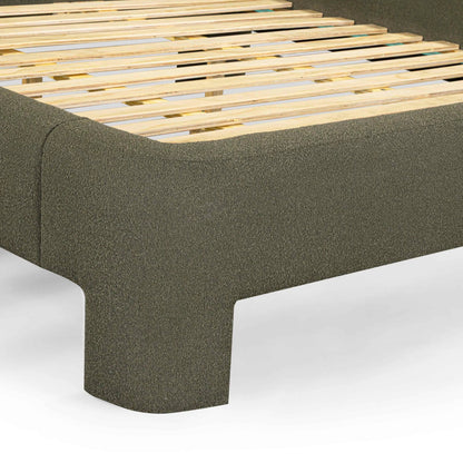 Orphea Bed by TOV Furniture. Made from boucle, pine, plywood in a eclectic & global style.