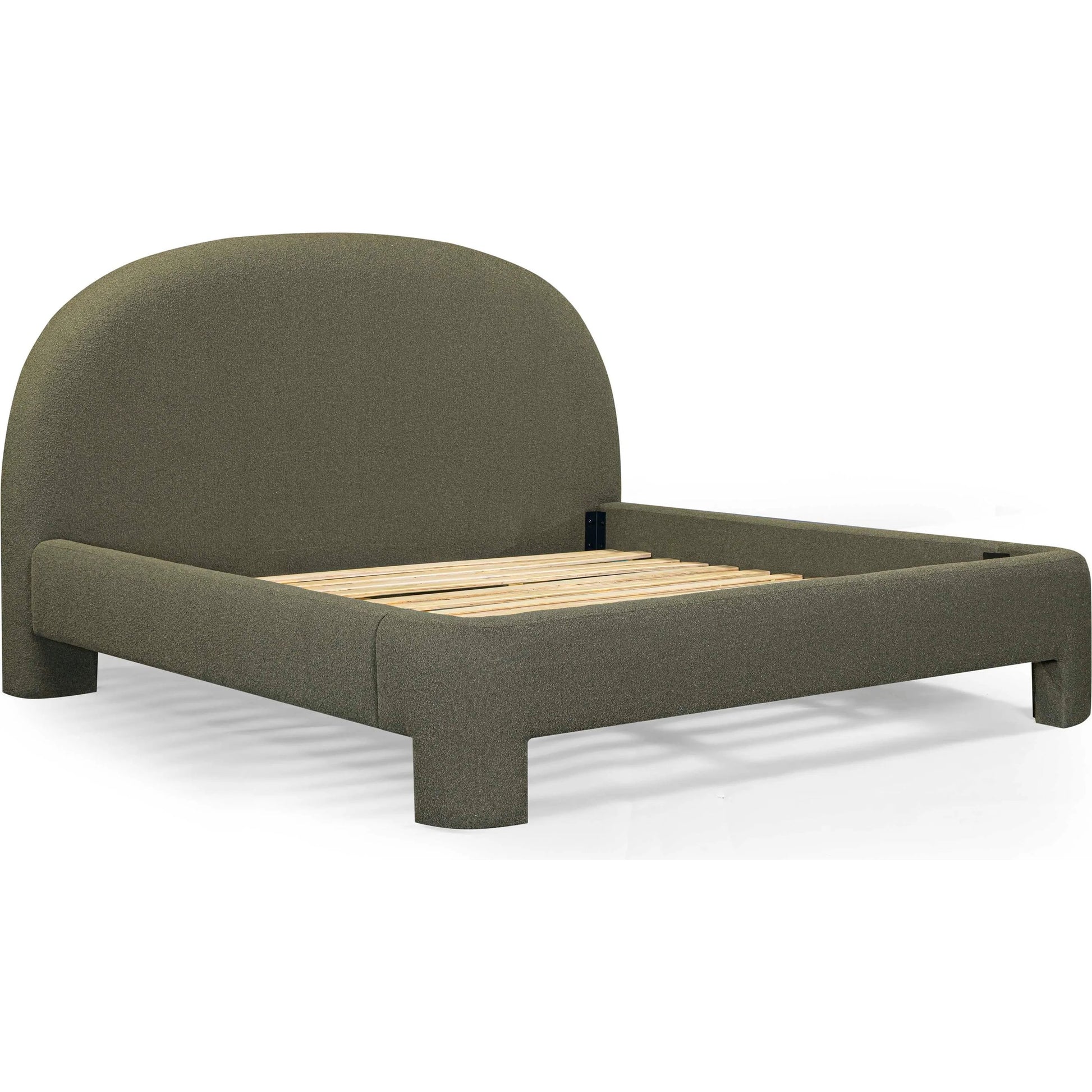 Orphea Bed by TOV Furniture. Made from boucle, pine, plywood in a eclectic & global style.