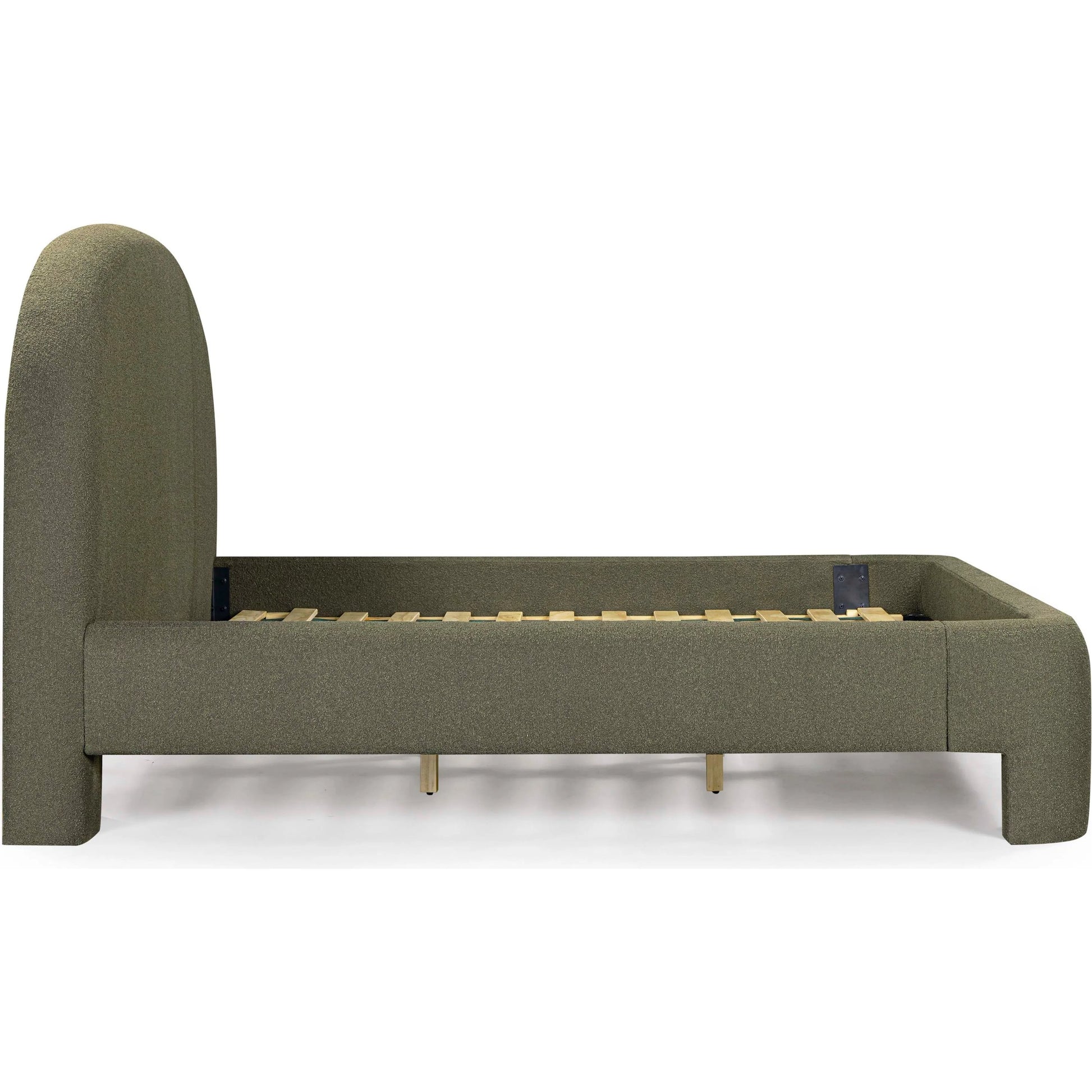 Orphea Bed by TOV Furniture. Made from boucle, pine, plywood in a eclectic & global style.