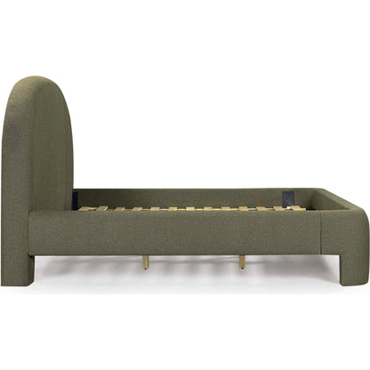 Orphea Bed by TOV Furniture. Made from boucle, pine, plywood in a eclectic & global style.