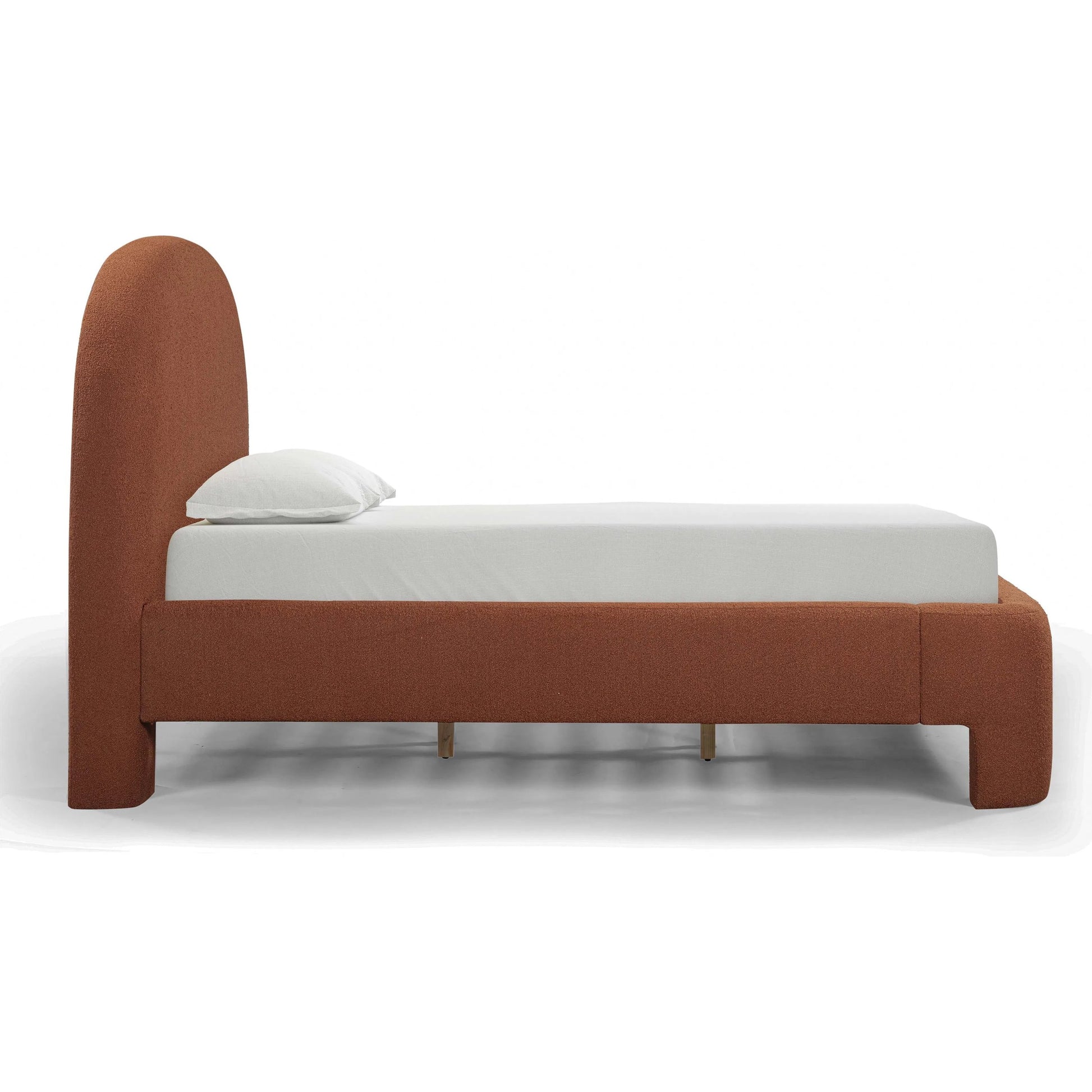 Orphea Bed by TOV Furniture. Made from boucle, pine, plywood in a eclectic & global style.