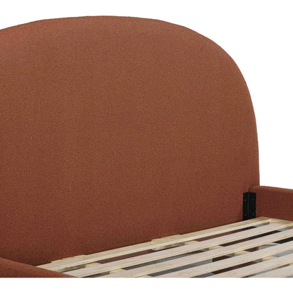 Orphea Bed by TOV Furniture. Made from boucle, pine, plywood in a eclectic & global style.